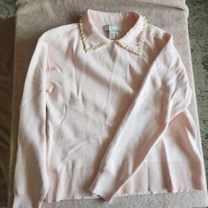 Pink Coquette Sweater with Pearl Detail